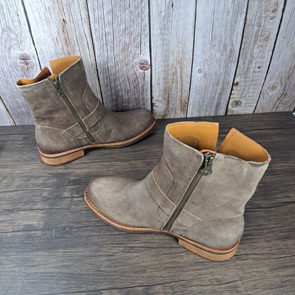 Kork-Ease Kennedy Suede Leather Zipper Boot Women's Sz 7 M Distressed Taupe(VGC) - Picture 5 of 9